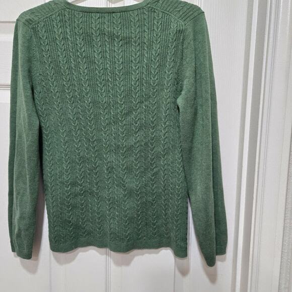 Talbots outlet sweater womens size medium green crewneck casual office - Picture 6 of 11